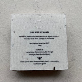 A label detailing soft set honey