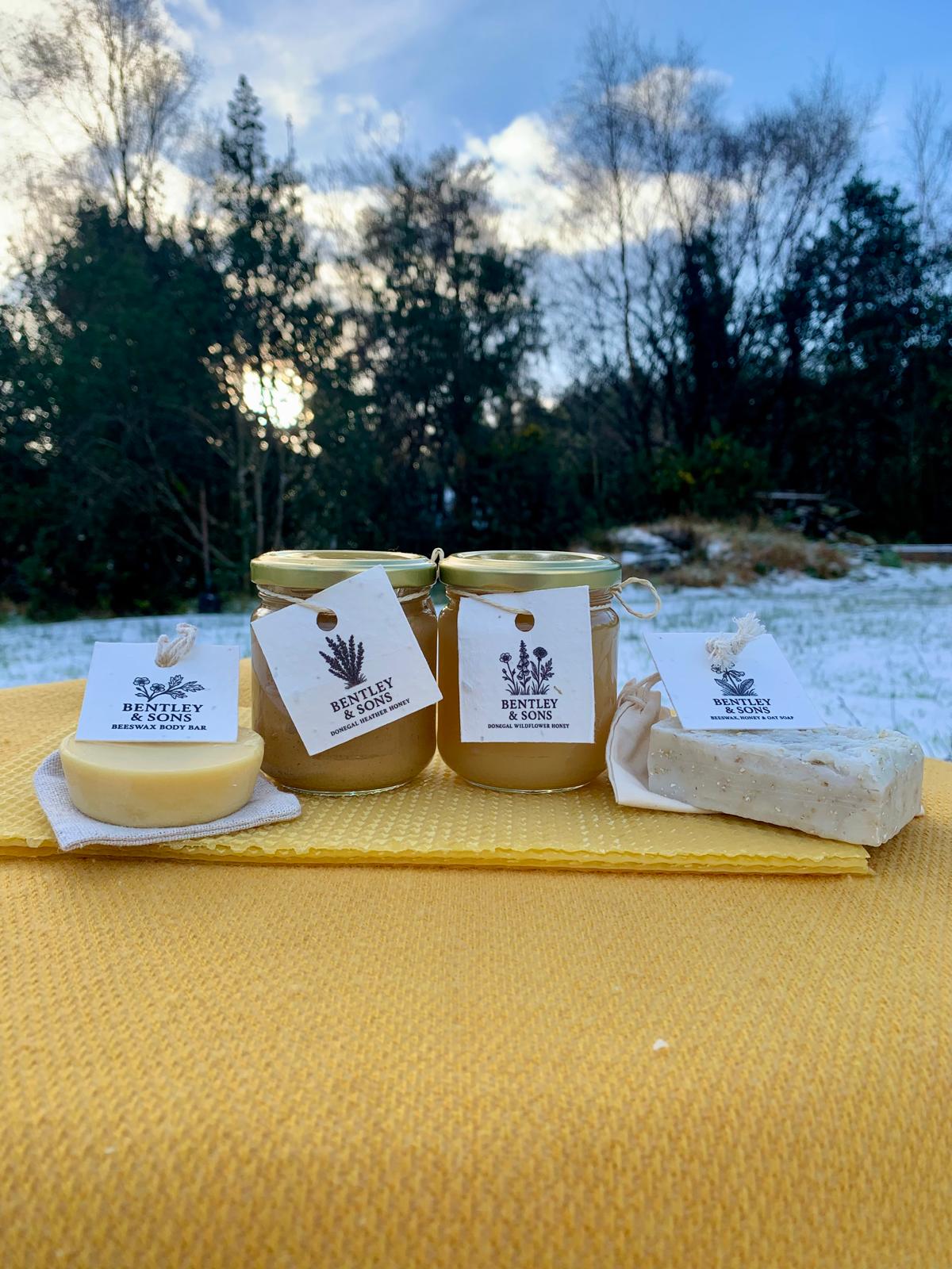 Seasonal honey with handmade soap and beeswax moisturising bar